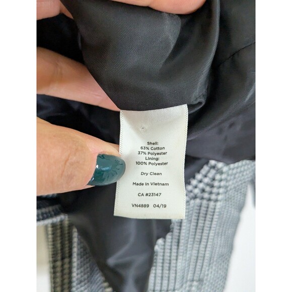 Talbots Old Money Preppy Blazer Size 12P Houndstooth Black White Plaid Retro - Picture 11 of 11